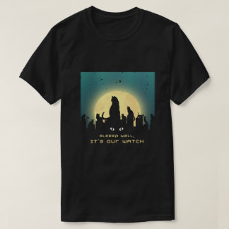 Black cats at night and the moon in retro style T-Shirt