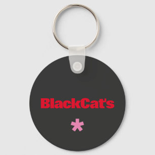Black Cat's * Button Keychain