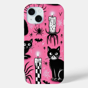 Black Cats & Candles iPhone 15 Case