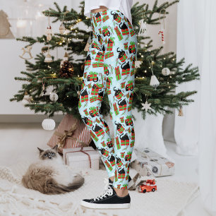 Black Cats Christmas Presents Pattern Leggings