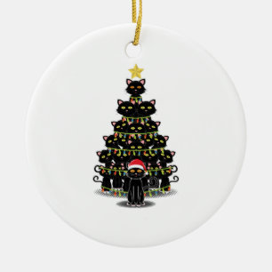 Black cats Christmas tree Cat Christmas Ceramic Tree Decoration