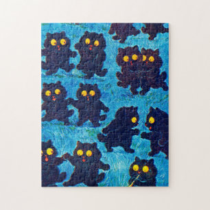 Black Cats Dancing in Moonlight, Louis Wain Jigsaw Puzzle