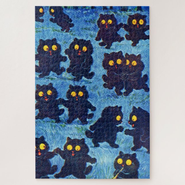 Black Cats Dancing in Moonlight, Louis Wain Jigsaw Puzzle (Vertical)