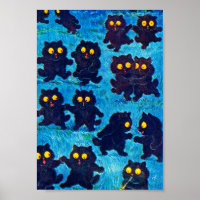 Black Cats Dancing in Moonlight, Louis Wain