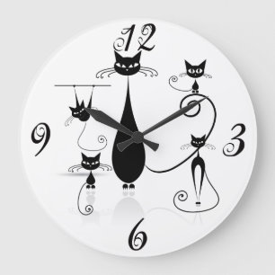 Black Cats Everywhere Wall Clock