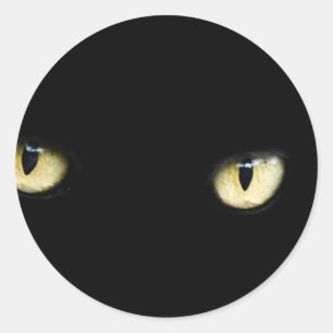 Black Cat's Eyes Classic Round Sticker