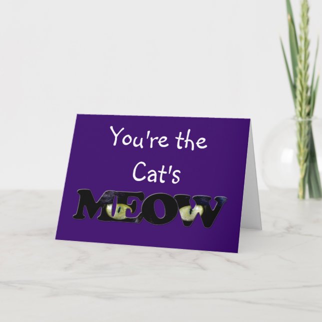 Black Cat's Eyes Greeting Cards (Front)