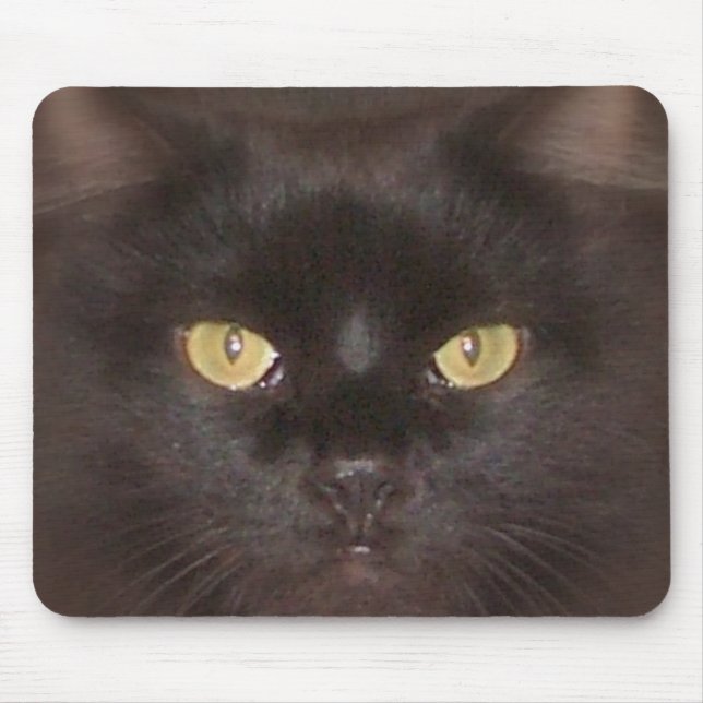 black cats eyes mouse mat (Front)