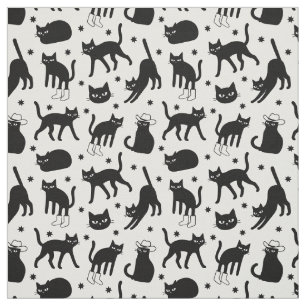 Black Cats Fabric