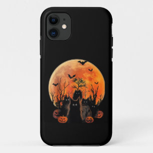 Black Cats Full Moon Funny Animal Pet Lover Hallow iPhone 11 Case
