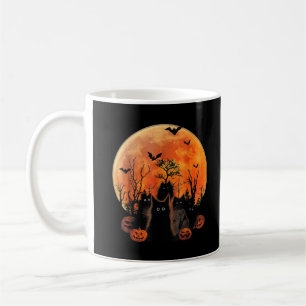 Black Cats Full Moon Funny Animal Pet Lover Hallow Coffee Mug