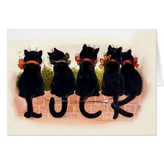 black cats - good luck card