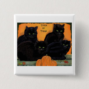 Black Cats Halloween button
