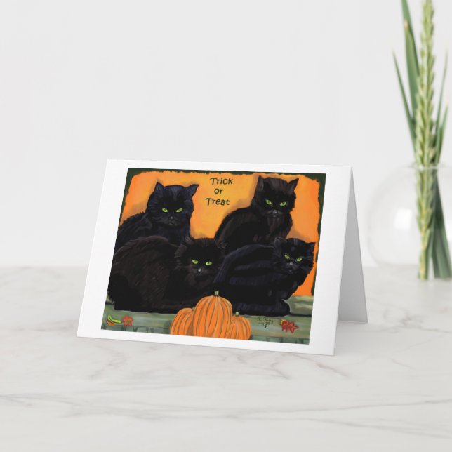 Black Cats Halloween card (Front)