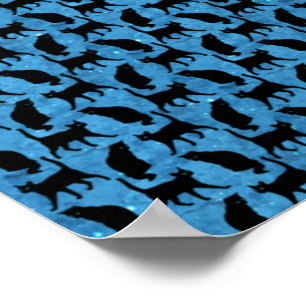 Black Cats Happy Halloween Kitten Lover Space Poster