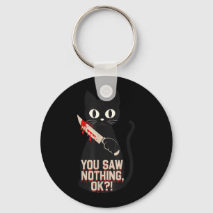 Black Cats Horror Spooky Gothic Halloween Feline Key Ring
