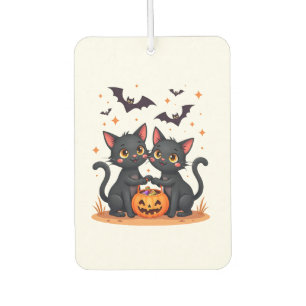 Black Cats in Ghost Costume - Cute Women and Men H Car Air Freshener