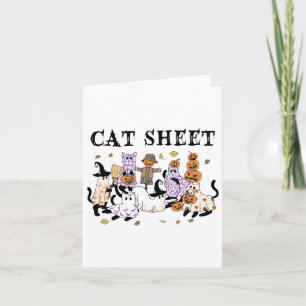 Black Cats In Ghost Costume Funny Cat Sheet Hallow Card