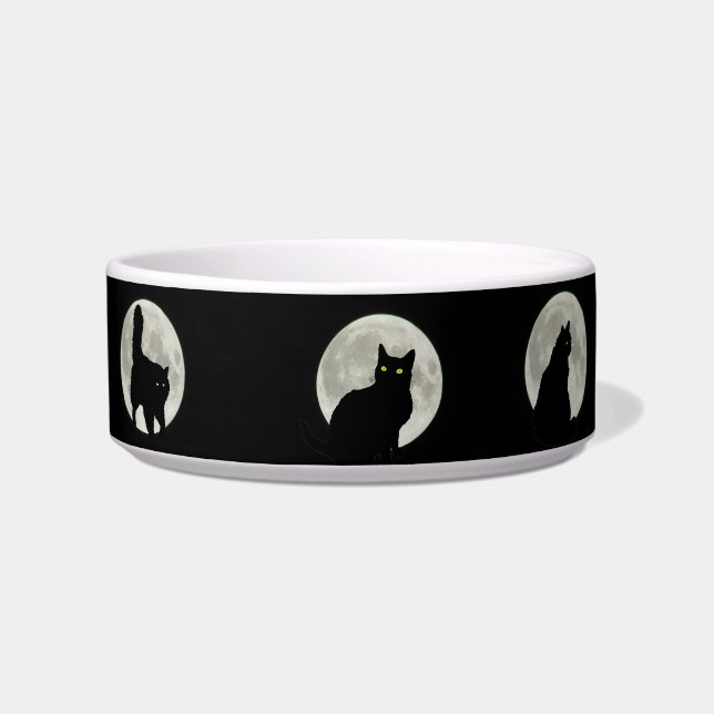 Black Cats in the Full Moon Light Bowl (Right)