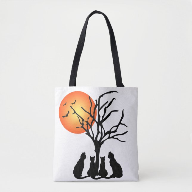Black Cats In The Moonlight Tote Bag (Front)