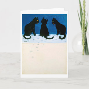 Black Cats in the Snow, Louis Wain Card