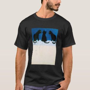 Black Cats in the Snow, Louis Wain T-Shirt