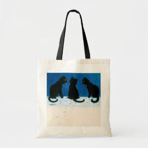 Black Cats in the Snow, Louis Wain Tote Bag