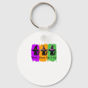 Black Cats In Witch Hats Essential T-Shirt Key Ring