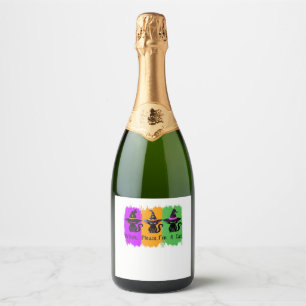 Black Cats In Witch Hats Essential T-Shirt Sparkling Wine Label