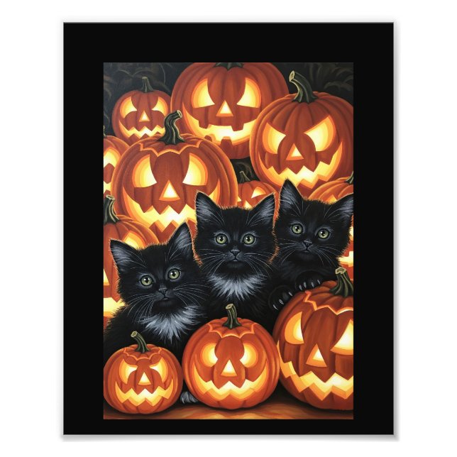 Black Cats & Jack O’Lanterns Photo Print (Front)