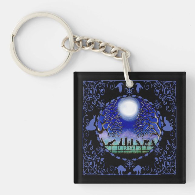 Black cats key chain (Front)