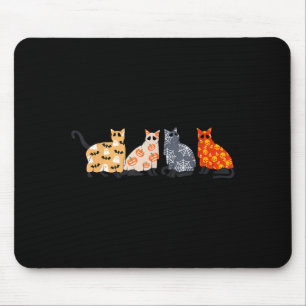Black Cats Kitten Kitty Pumpkin Scary Spooky Ghost Mouse Mat