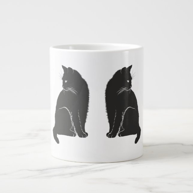 Black Cats Large Coffee Mug (Front)