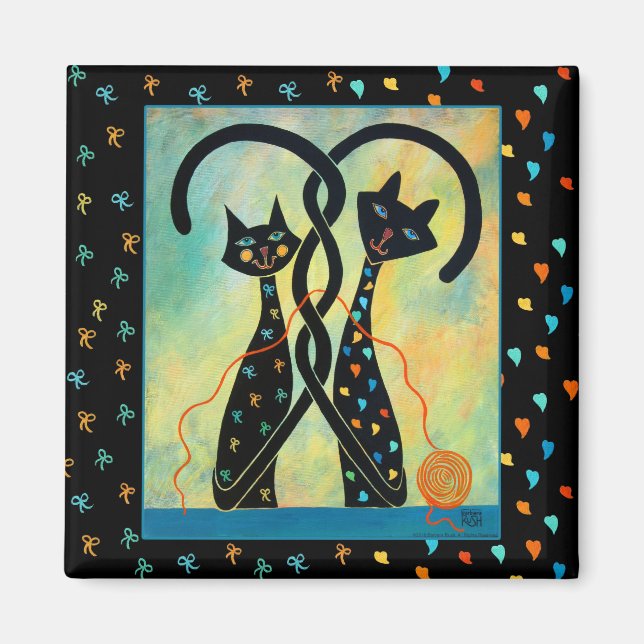 Black Cats Magnet (Front)