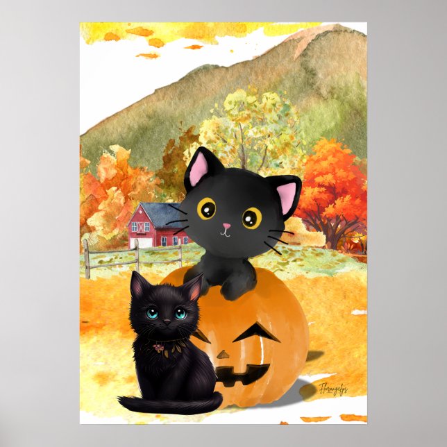 Black Cats “Mommy and Me” Wall Art Poster  (Front)