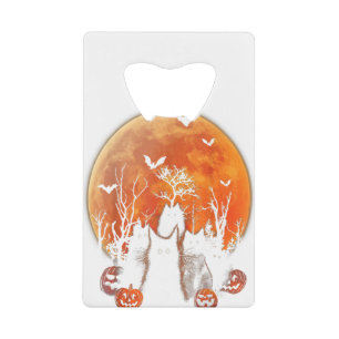 Black Cats Moon Pumpkin Funny Halloween Horror Gif