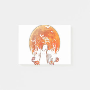 Black Cats Moon Pumpkin Funny Halloween Horror Gif Post-it Notes