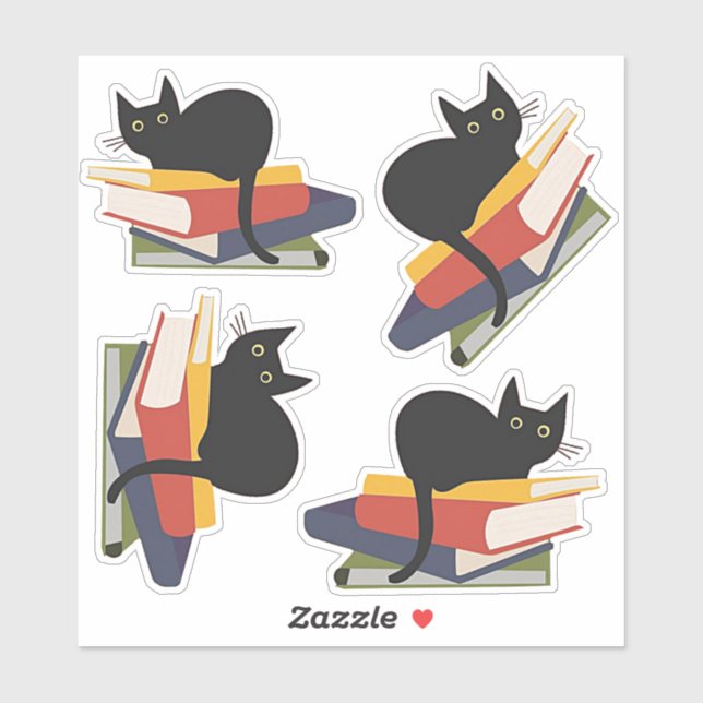 Black Cats on Books (Sheet)