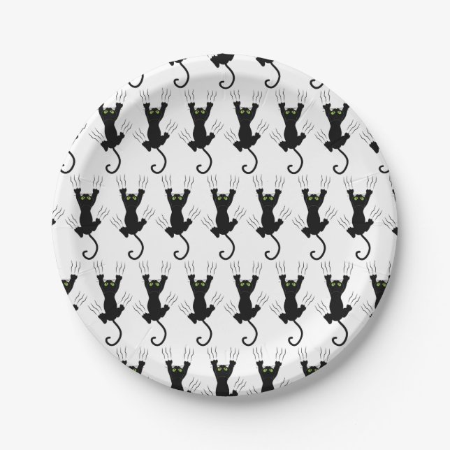 Black Cats Paper Plate (Front)