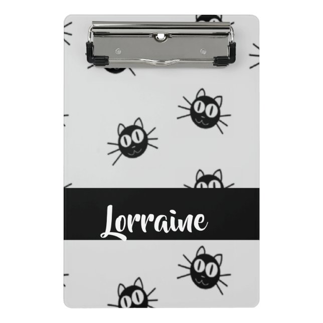 Black cats pattern mini clipboard (Front)