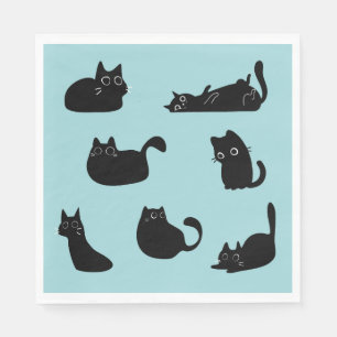 Black Cats Pattern Napkin