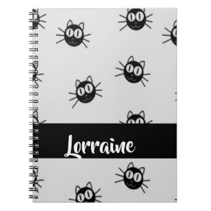 Black cats pattern notebook