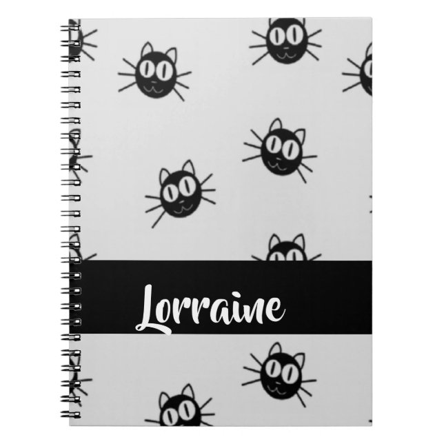 Black cats pattern notebook (Front)