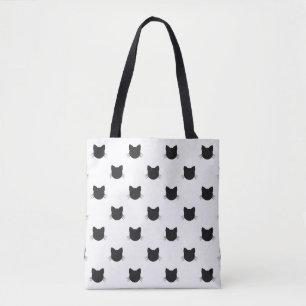 Black cats pattern tote bag