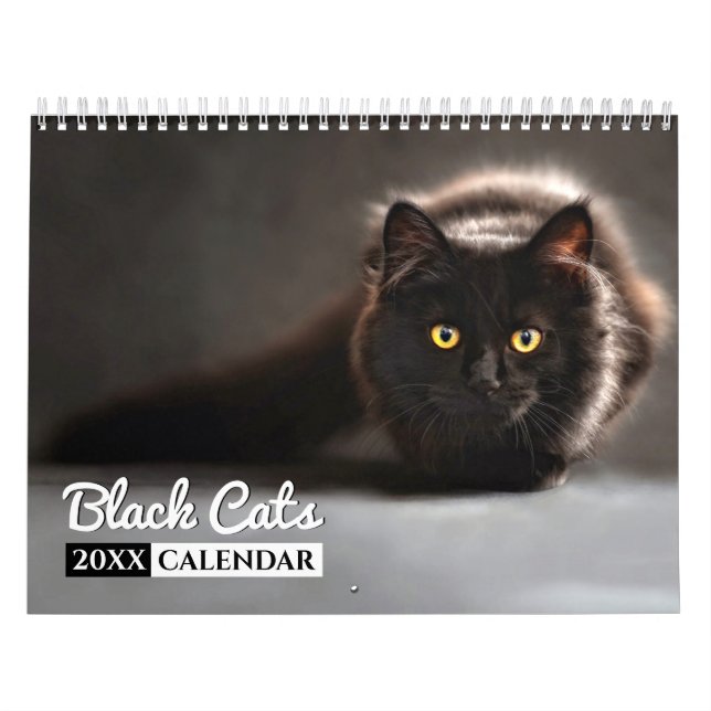 Black Cats Photo Wall Calendar (Cover)