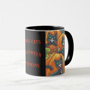 Black Cats Pumpkin Patch HALLOWEEN MUG *Customise