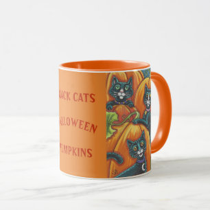 Black Cats Pumpkin Patch HALLOWEEN MUG *Customise