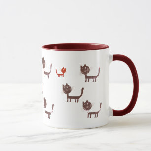 Black Cats Ringer Mug