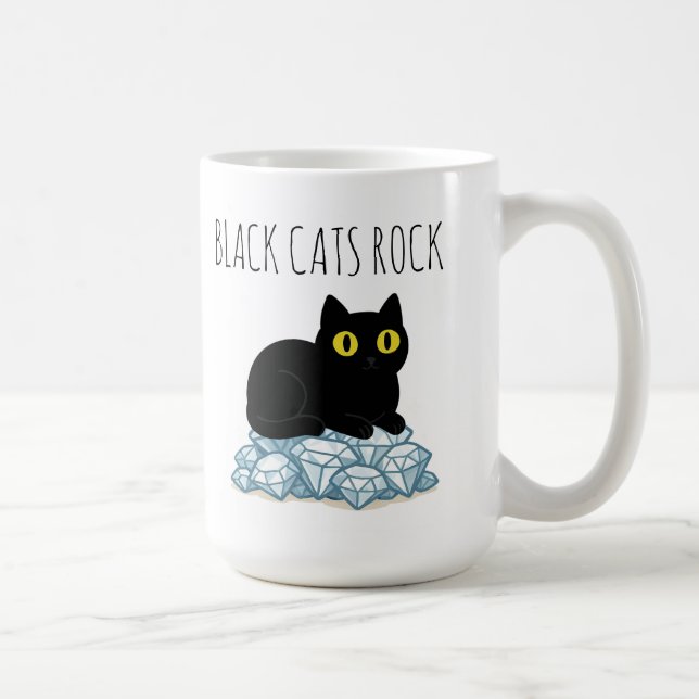 Black cats rock coffee mug (Right)