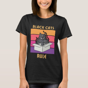 Black Cats Rule Cute Tuxedo Cats in Box Cosy Myst T-Shirt